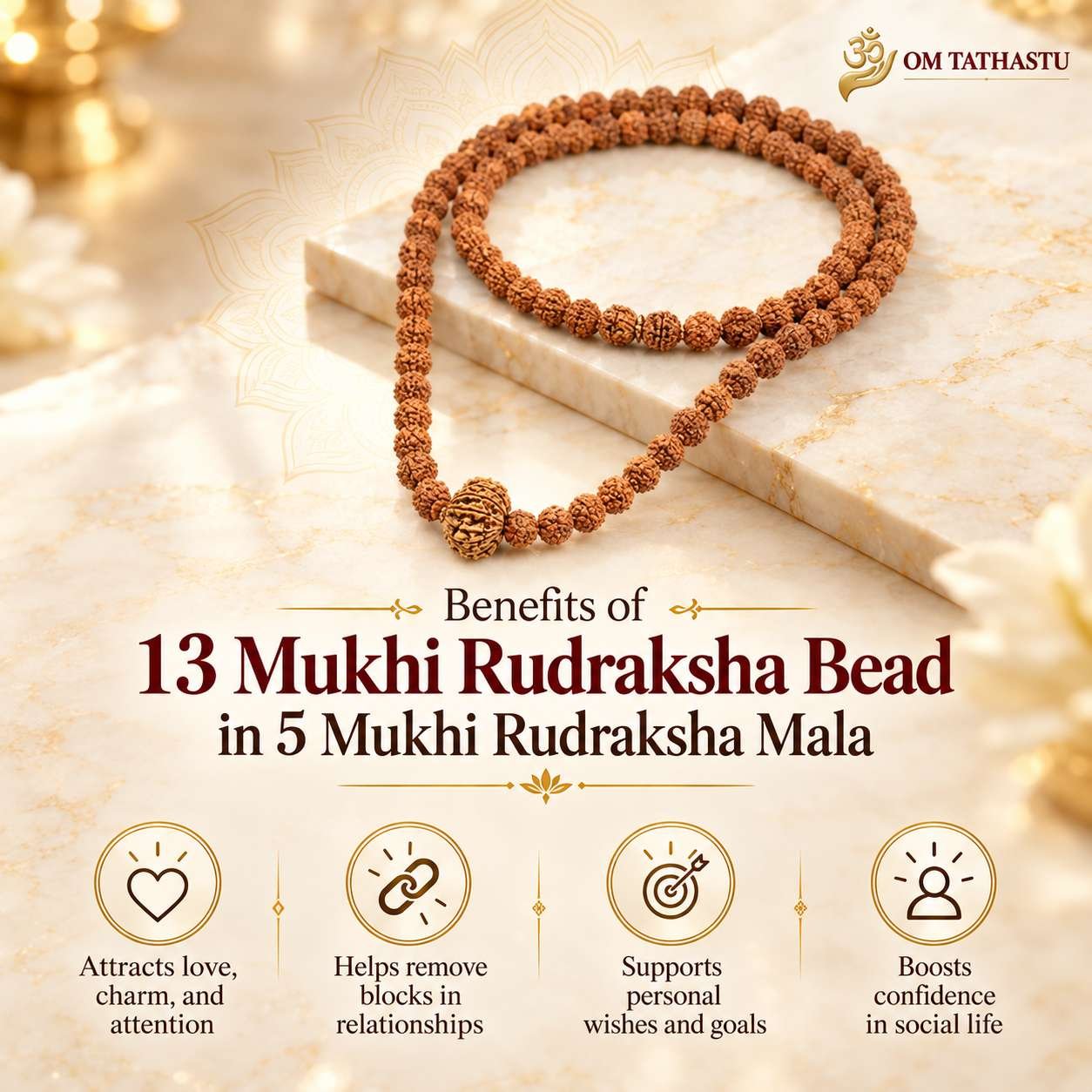 13 Mukhi Rudraksha in 5 Mukhi Mala - Image 8