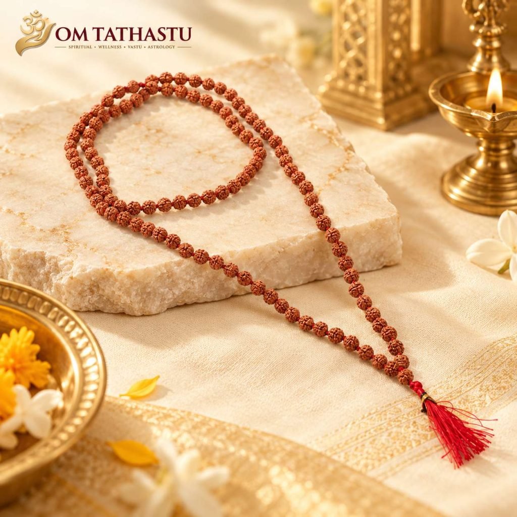 5 Mukhi Rudraksha Mala (7mm, 108+1 Beads)