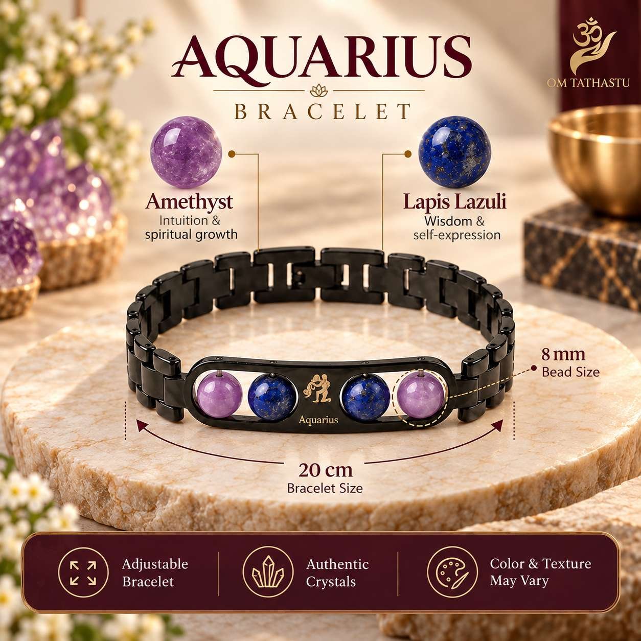 Aquarius Metal Zodiac Bracelet