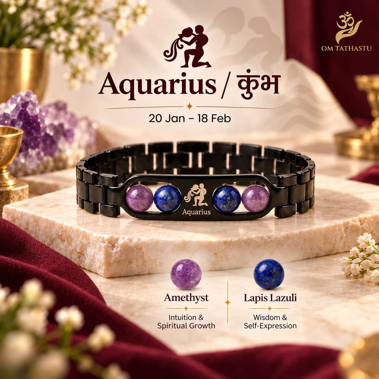 Aquarius Metal Zodiac Bracelet - Image 5