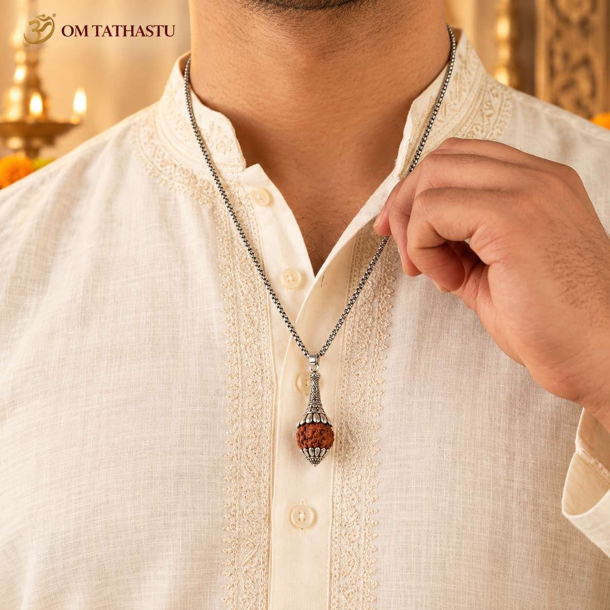 Rudraksha Hanuman Gada Pendant - Image 6