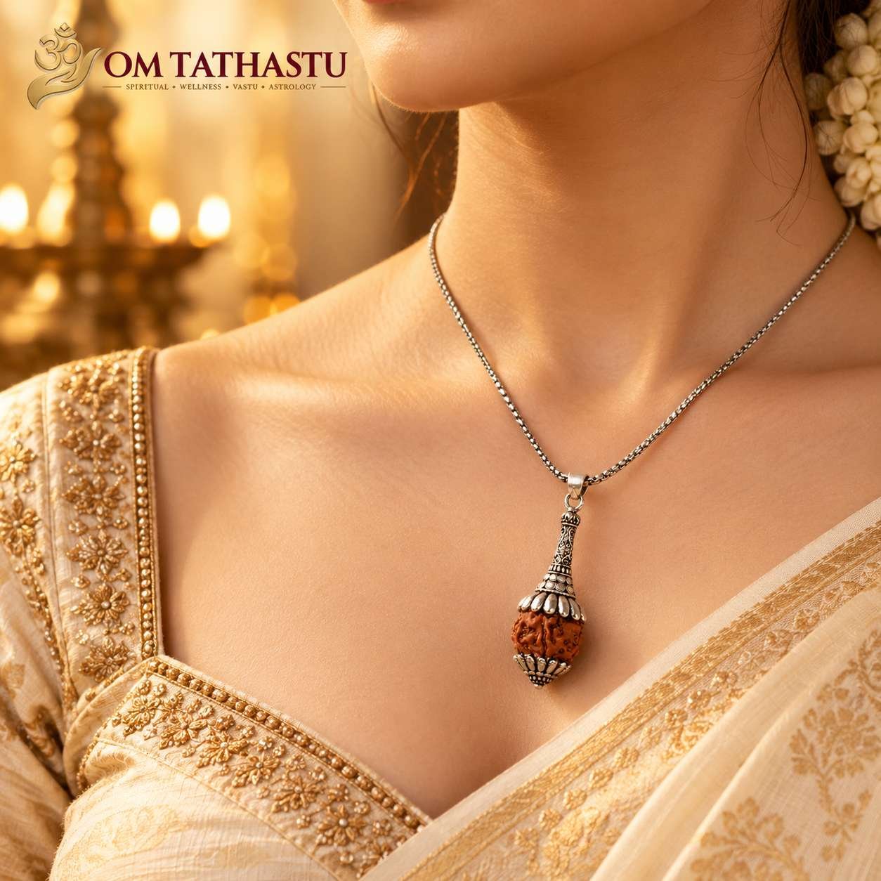 Rudraksha Hanuman Gada Pendant - Image 7