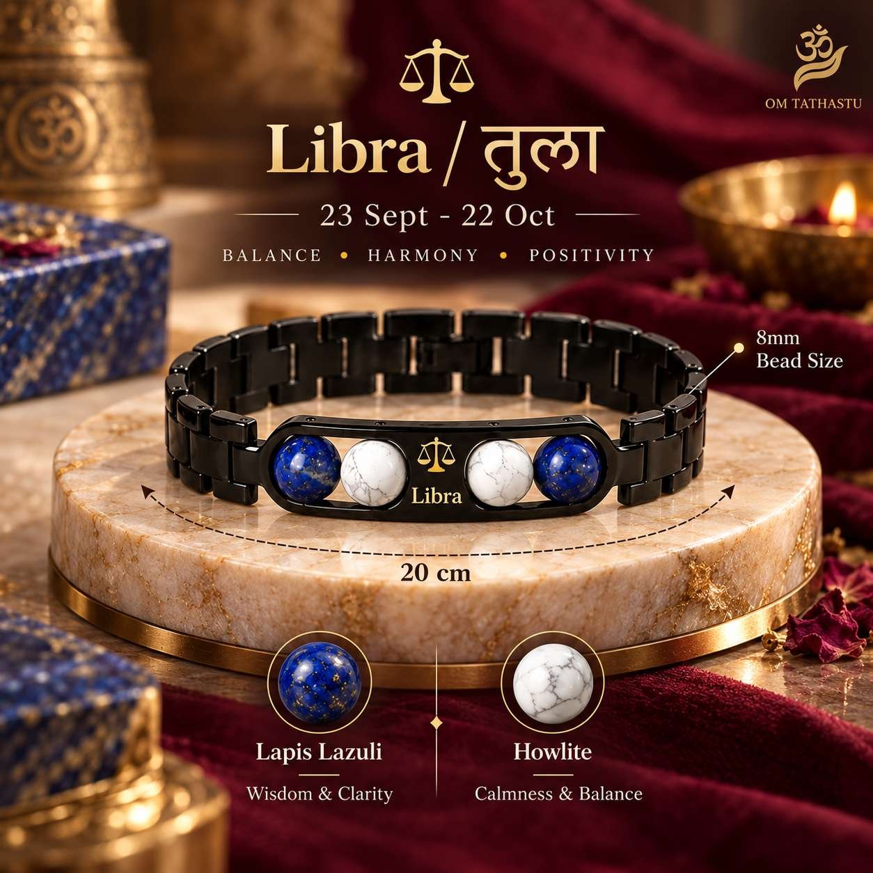 Libra Metal Zodiac Bracelet - Image 6