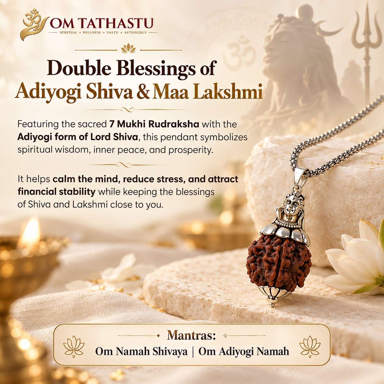 Adiyogi Shiv 7 Mukhi Rudraksha Pendant - Image 7