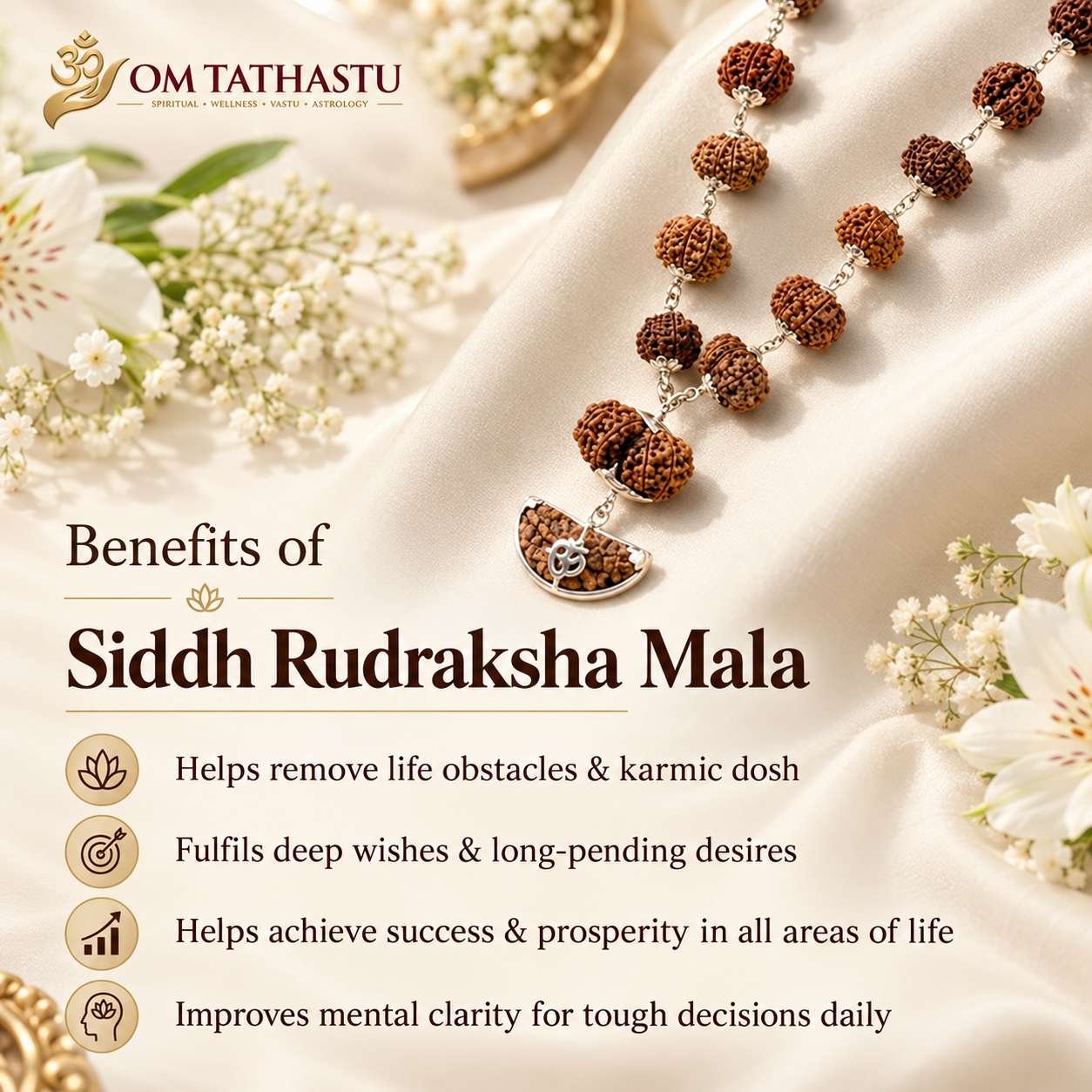 1 to 14 Siddh Mukhi Rudraksha Mala - Image 3