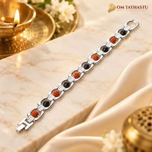 Silver Metal Rudraksha Karungali Bracelet