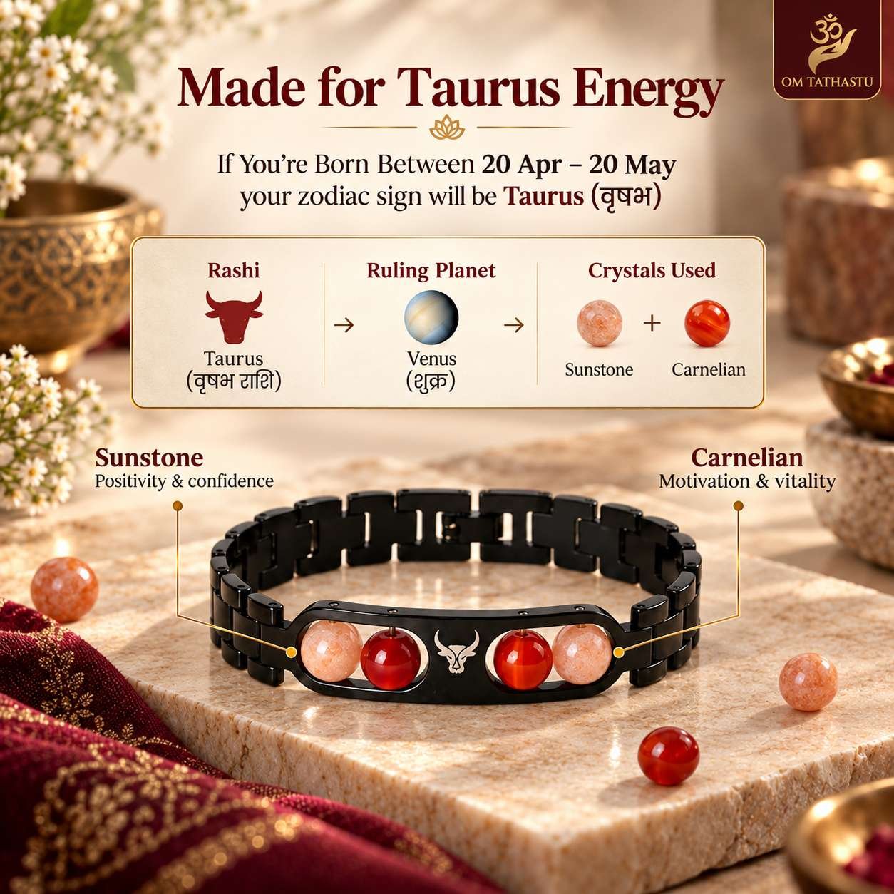 Taurus Metal Zodiac Bracelet - Image 2